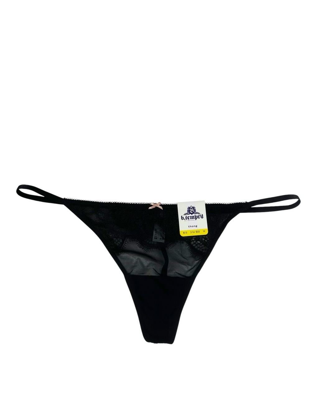 b.tempt'd by Wacoal Black Lace Thong Size Medium